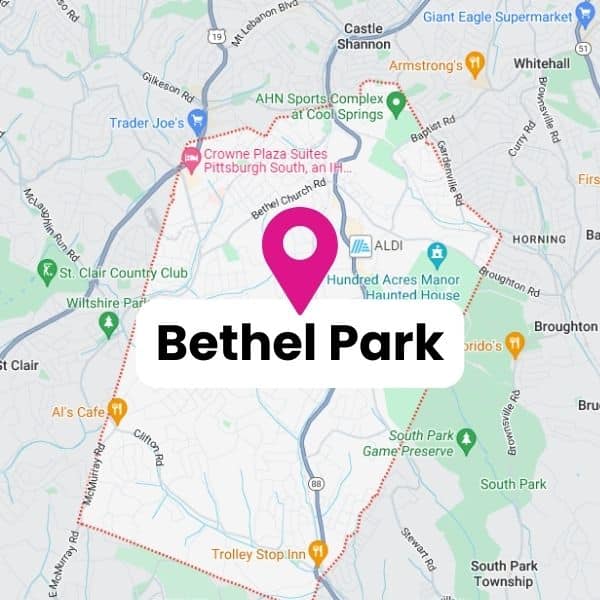 Bethel Park service area map