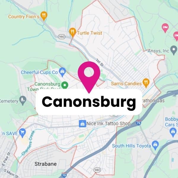 Canonsburg service area map