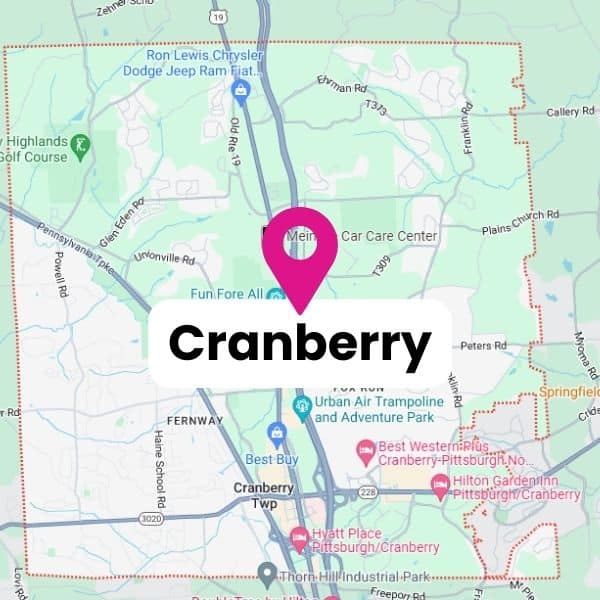 Cranberry service area map