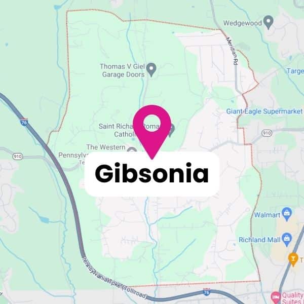 Gibsonia service area map