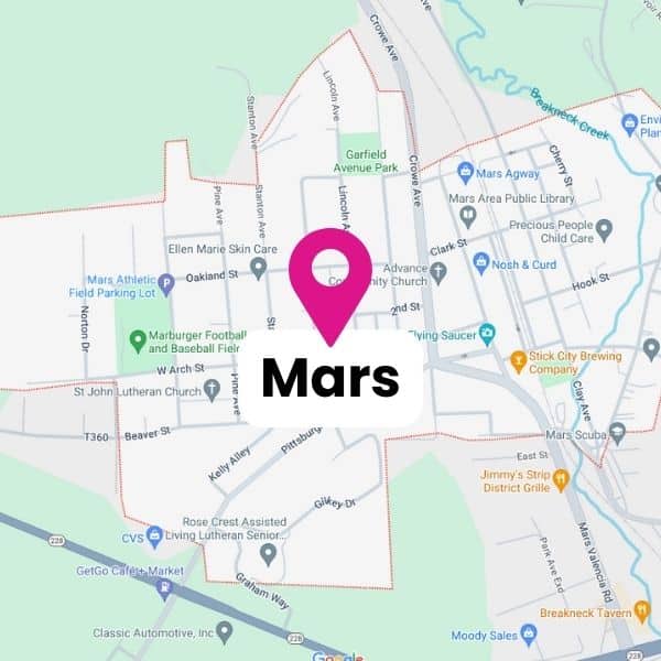 Mars service area map